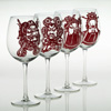 four wine glasses